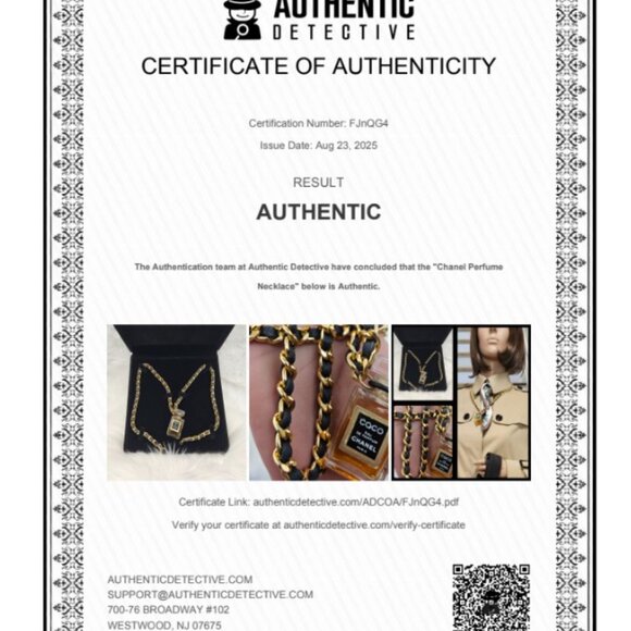 Chanel Coco Perfume Motif Fashion Necklace - Picture 16 of 16